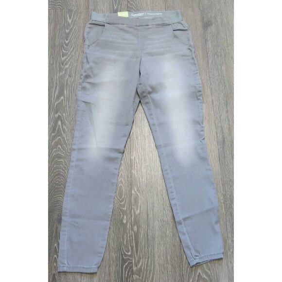 SIGNATURE LEVIS *NWT* Modern Ankle Jegging Size 4 Elastic Waist Mid Rise Gray - Picture 1 of 10